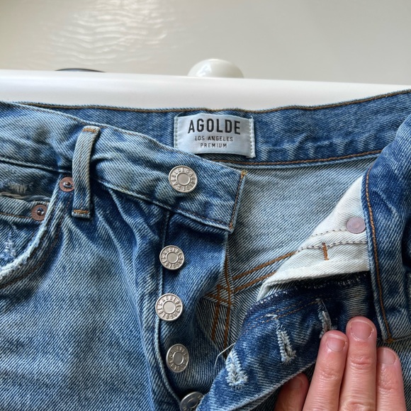 Agolde Jaden Short. Size 24. Color : Surreal - Picture 6 of 8